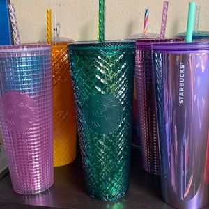 BNWT Starbucks 2022 Green Jeweled 24 oz Cold Cup Tumbler